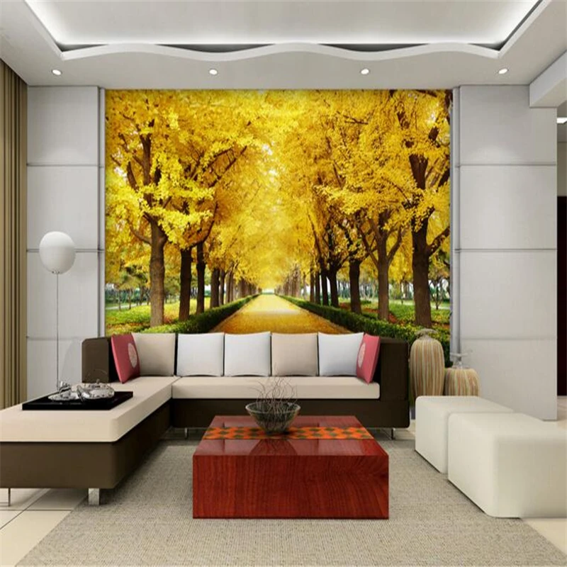 Фотообои Beibehang 3D для гостиной спальни золотое дерево TV имбирное фоновые