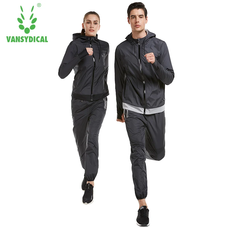 

Vansydical Sweating Sports Suits Mens Womens Gym Yoga Tracksuits Running Jacket Pants Set Lose Weight Trainning Sweat Sportswear