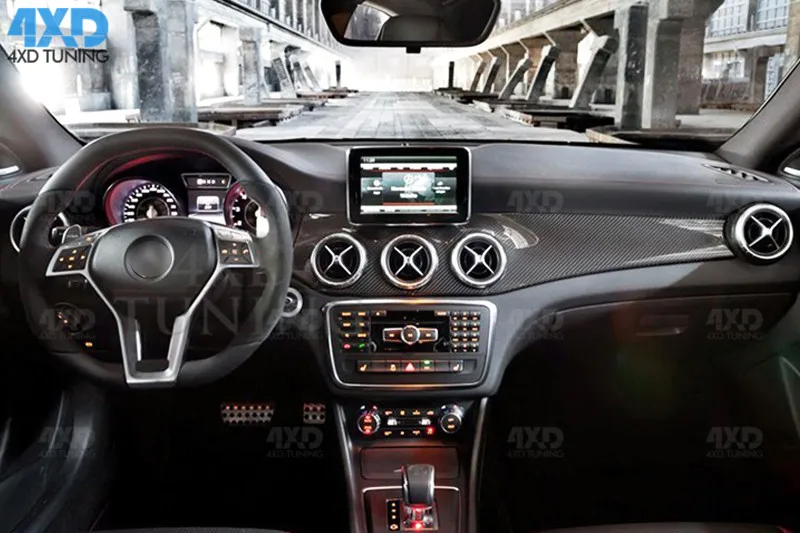CLA углеродная панель приборной панели обновление центральной консоли для Mercedes AMG GLA вентиляционное отверстие объемная внутренняя окантовка LHD replacement2015