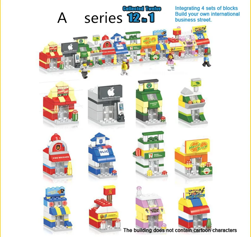 Мини уличные игрушки модульные наборы ресторанное здание DIY куклы модели домов