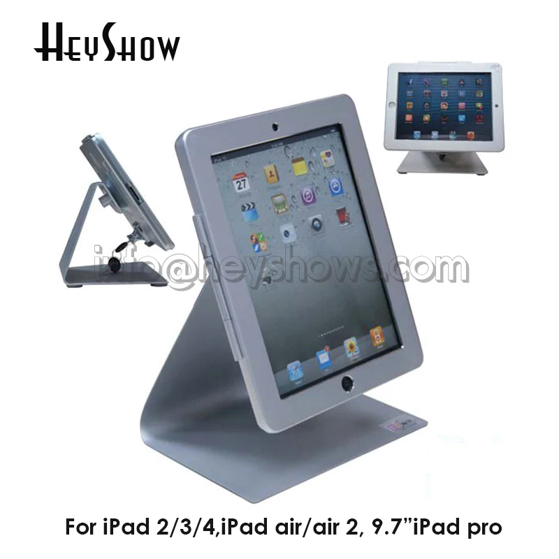 High Security Metal Tablet Display Stand,Desktop Bracket,Tablet Lock Holder Case,Anti-Theft Device System For Ipad 2/3/4/Air