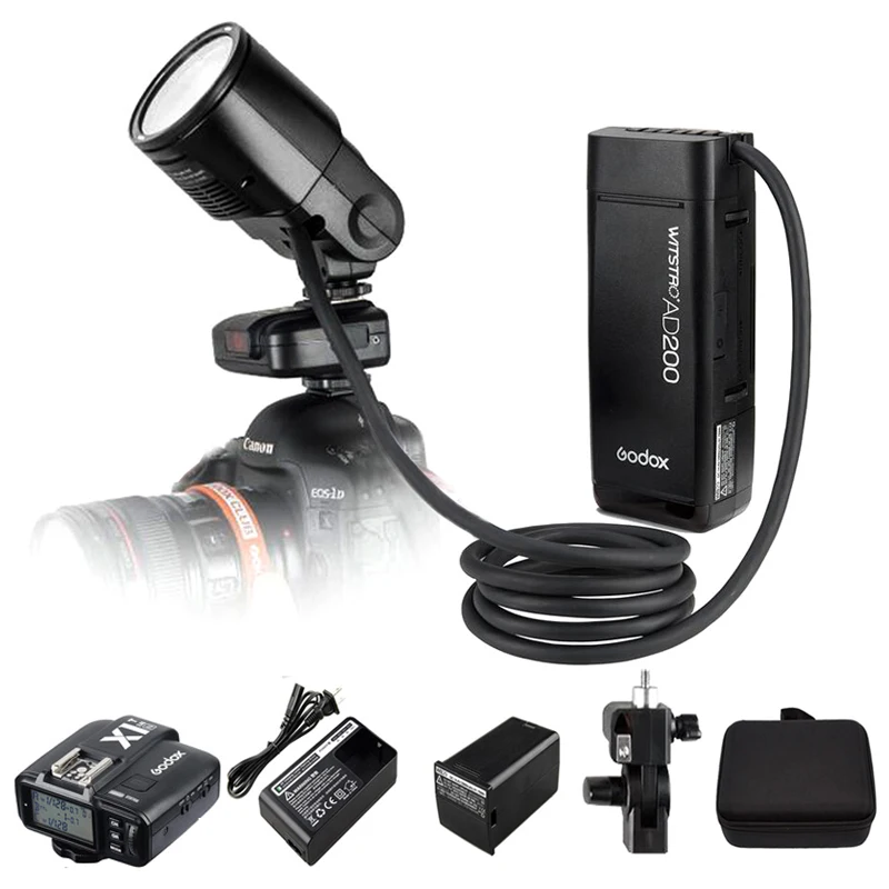 Карманная вспышка Godox AD200 2 4G TTL HSS + круглая головка вспышки H200R адаптер расширения