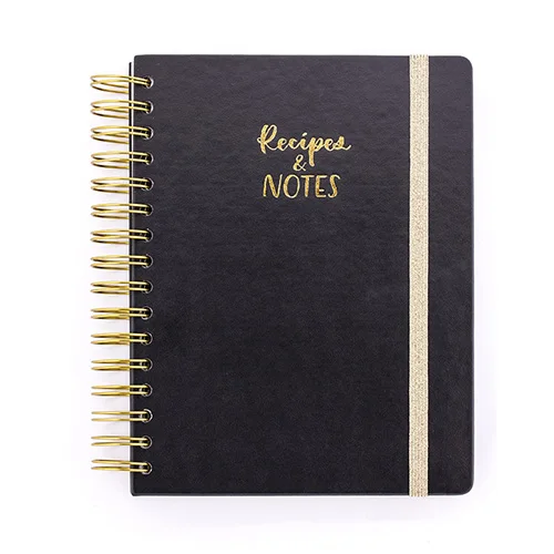 black Flexy Cover Recipes& Notes Journal Wire-O Lined записная книжка для приготовления пищи - Цвет: black