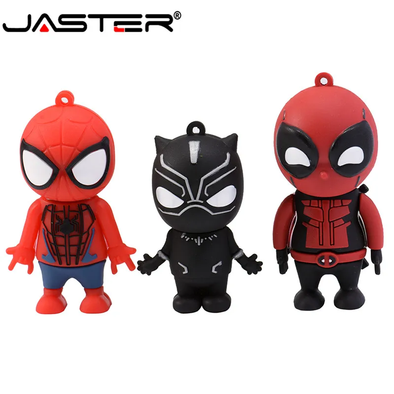 JASTER продвижение креативный мультфильм внешний накопитель USB 2,0 4 ГБ 8 ГБ 16 ГБ 32 ГБ 64 ГБ Marvel Человек Паук серии USB флэш-накопитель