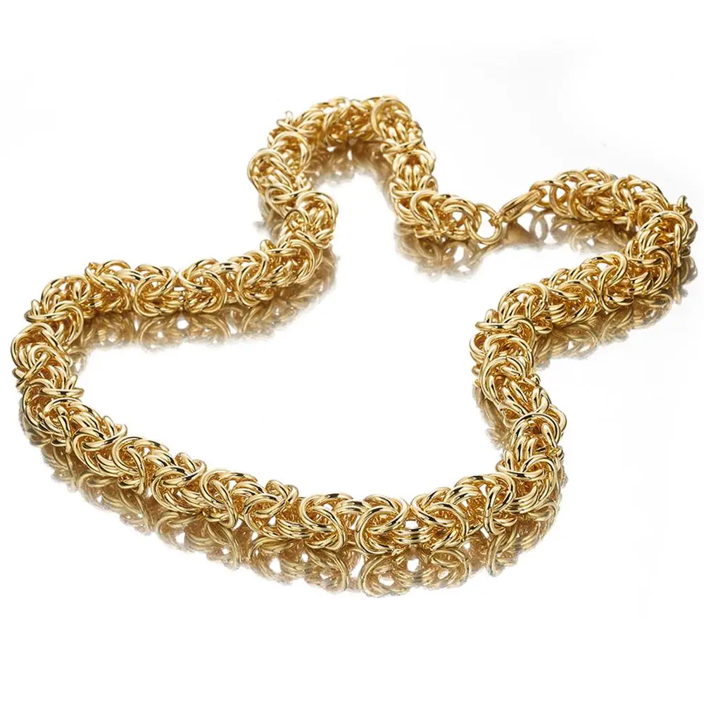 Granny Chic 316L Stainless Steel Necklace 6/8/10 mm Byzantine Link Chain Gold Men Women Fashion Jewelry Gift | Украшения и
