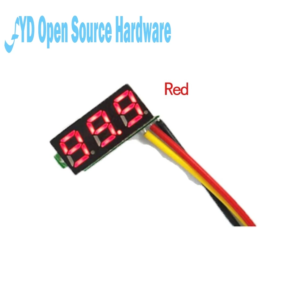 Red Трехпроводной DC0-100V DC Цифровой вольтметр Глава 0,28 дюйма светодиодный цифровой вольтметр регулируемый - Цвет: Red