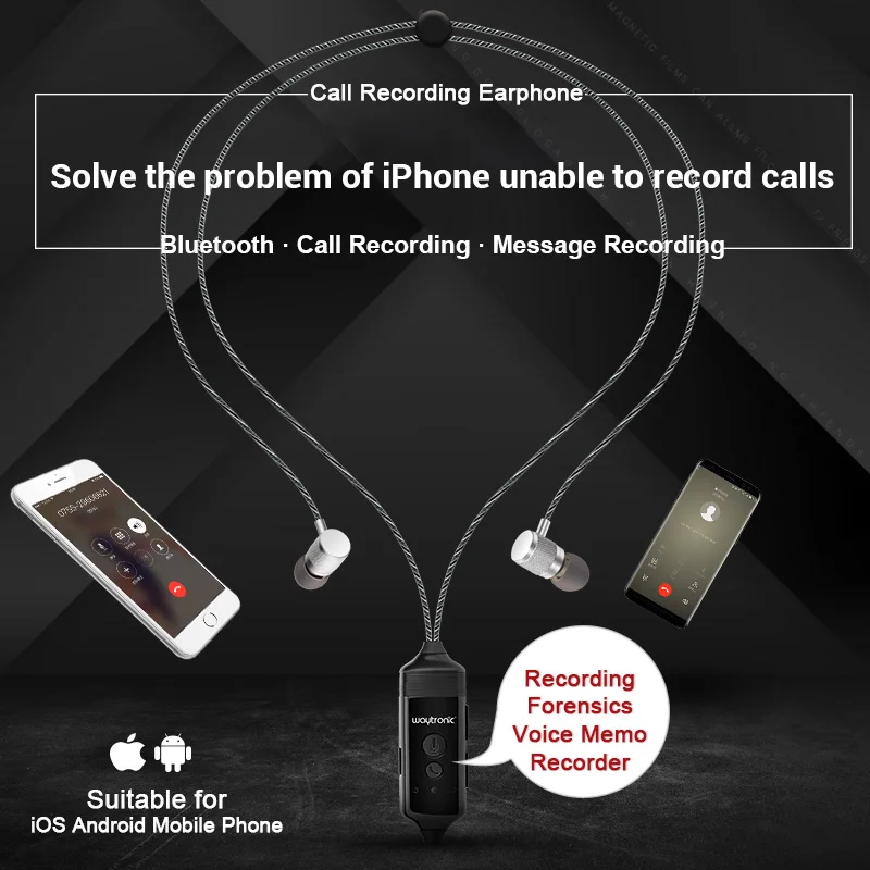 512 Мб диктофон Bluetooth наушники гарнитура для iPhone Android телефонный разговор входящие