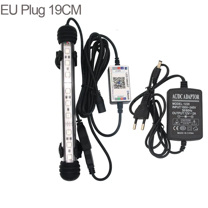 19CM EU Plug Погружной светильник для аквариума светодиодный светильник ing RGB светильник для аквариума светодиодный светильник для аквариума водонепроницаемый аквариумный светодиодный светильник ing - Цвет: 19CM EU Plug