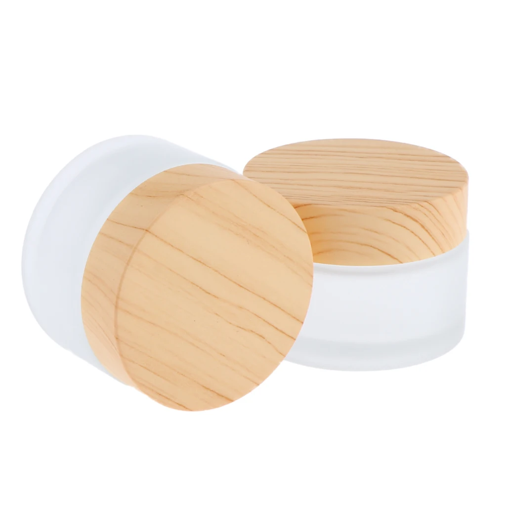 

4 Pieces Glass Cosmetic Jars 30g Refillable Make Up Container Travel Bottle for Creams Powders Lotions