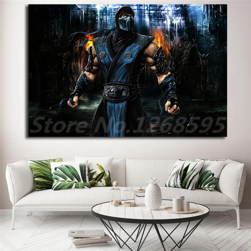 Настенный постер Mortal Kombat 9 рисунок на холсте с небольшими потерями | Дом и сад