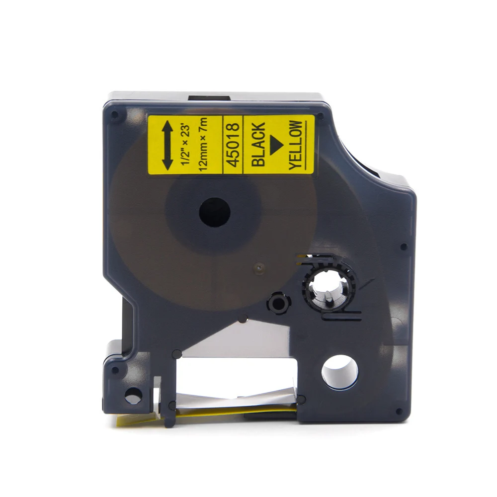 Absoonic 10 шт. 12 мм лента для заправки DYMO D1 45018 черный на желтый совместимый с LabelManager PnP