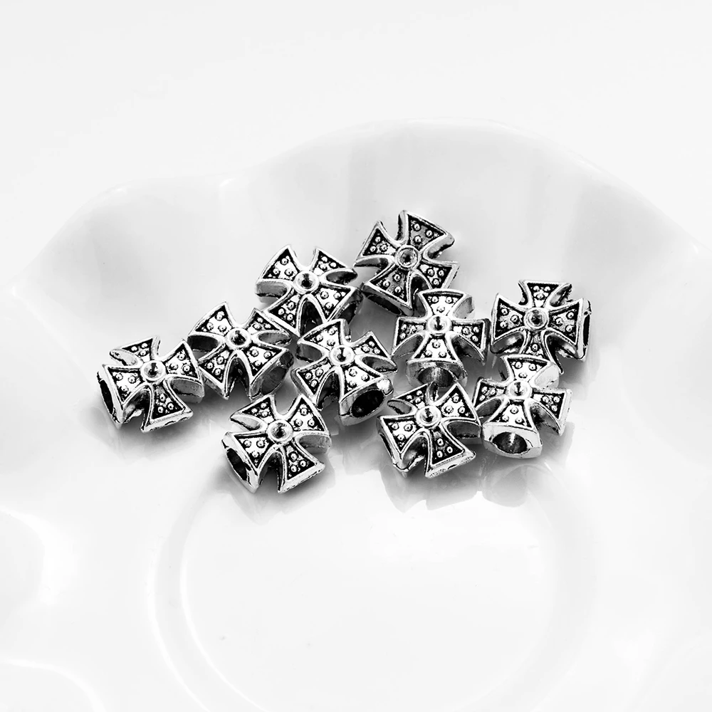 MEIBEADS, 20 шт./лот, модные, античные, сделай сам, из бисера, сплав, материал, бусины, тибетское серебро ручной работы, крест, ювелирные изделия, аксессуары UF5030