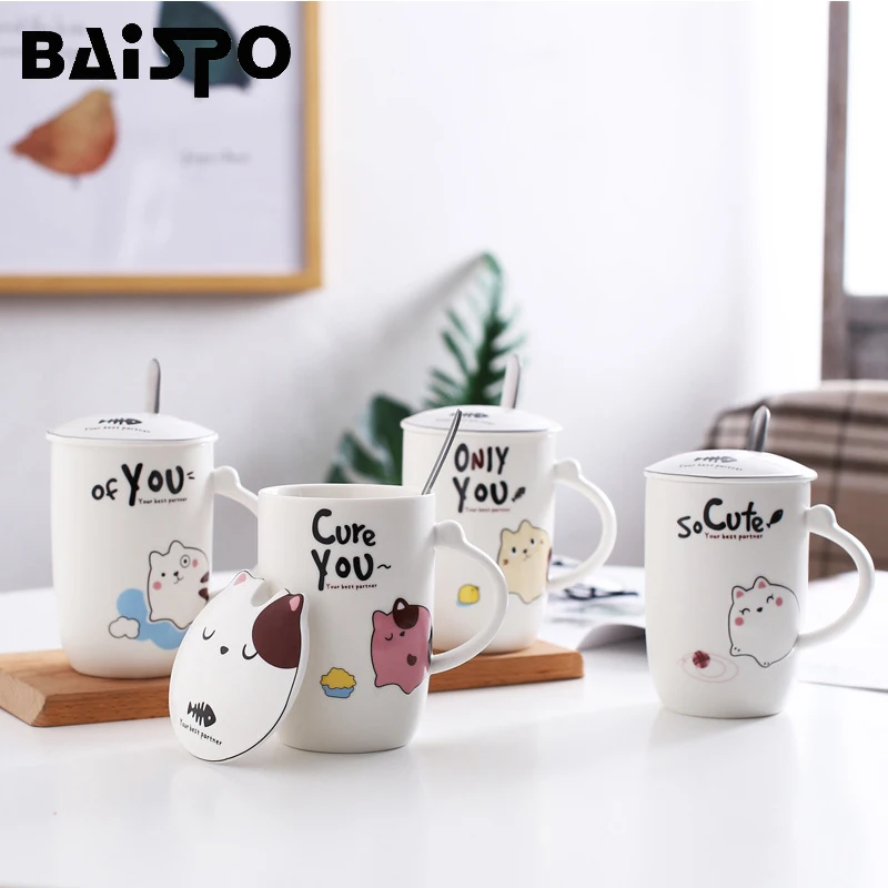 BAIPO 360 мл креативная кружка с мультяшным рисунком керамическая кофейная чашка