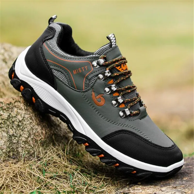 Мужские уличные кроссовки DIWEINI кожаные Нескользящие для походов в стиле милитари