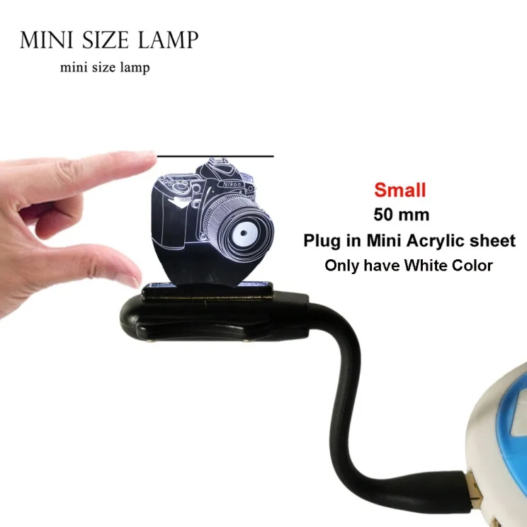 Mini Size USB Lamp Новинка 3 дизайн камера светодиодный 3d-ночник 7 цветов изменить сенсорный пульт дистанционного управления настольная лампа детские игрушки Рождественский подарок фотограф домашний декор - Испускаемый цвет: Mini Size USB Lamp