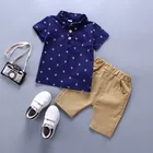 Детский комплект одежды для мальчиков, летняя одежда для маленьких мальчиков Одежда для новорожденных Костюм Джентльмена Топ для маленьких мальчиков + штаны, комплект одежды