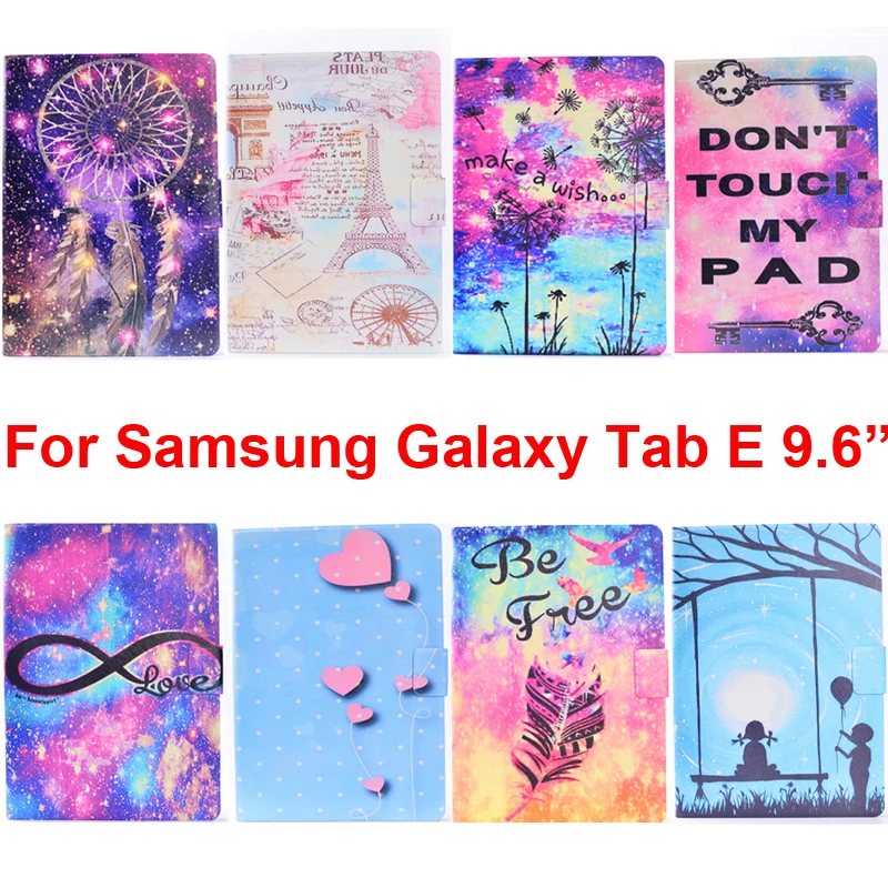 Чехол для Samsung Galaxy Tab E T560 T561 9 6 дюйма мягкий чехол из ТПУ с кармашком карт и принтом