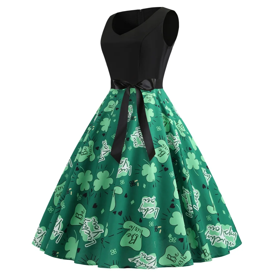 

Dress Women Floral Print Patchwork Vintage Dress Hepburn Elegant Party Dresses Plus Sundress V-Neck Preppy Style Polyester