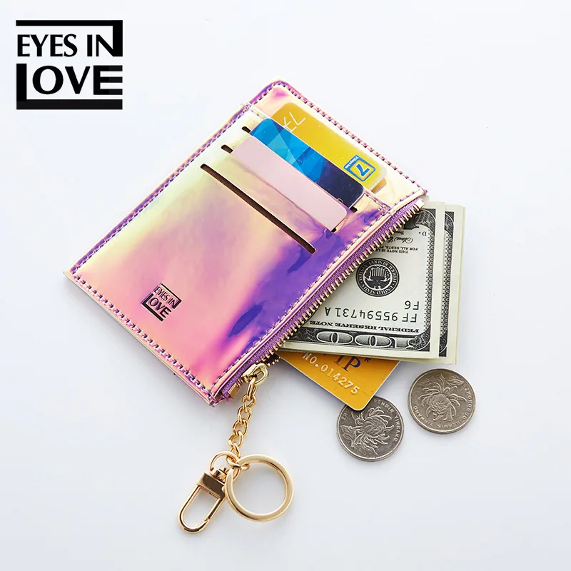 EYESINLOVE 2018 новый женский кошелек для монет Модный Лазерный кожаный мини сумка карт