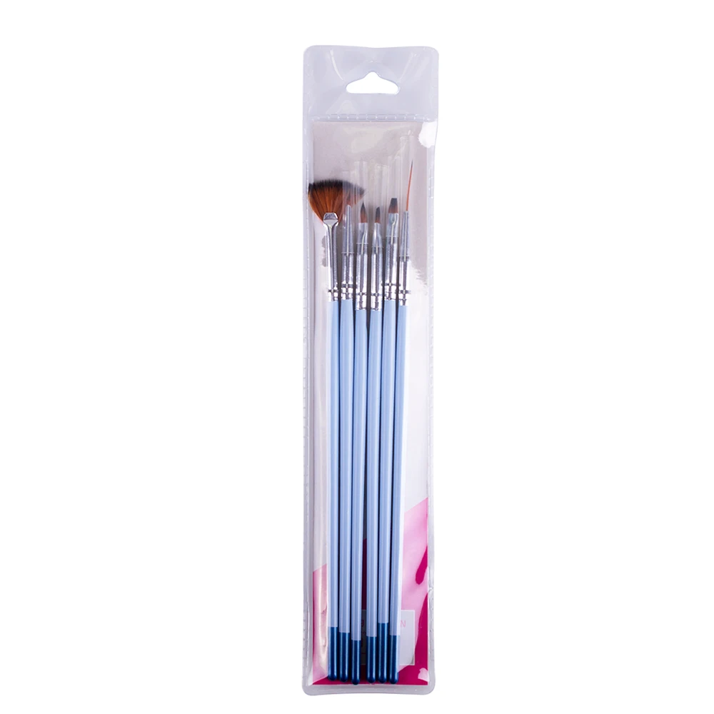 Набор кистей для дизайна ногтей 6 шт. профессиональный набор УФ-полировка