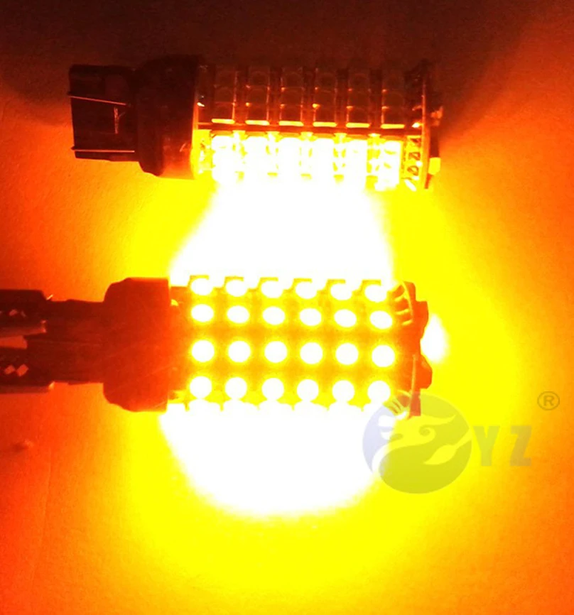 1 пара T20 7440 7443 W21 WY21W 7444 120SMD 3528 Светодиодный обратный спереди сигнальные огни Белый