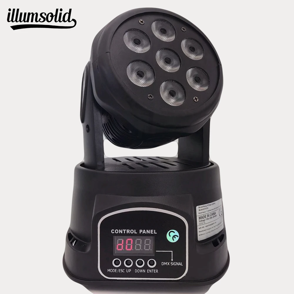 Светодиодный сценический светильник с подвижной головкой 7x12 Вт RGBW 4в1 DMX512 DJ освещение