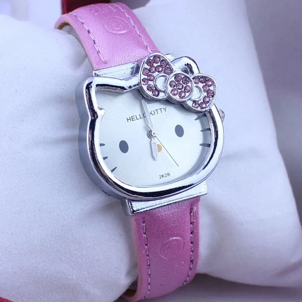 Модные кварцевые детские часы Hello Kitty с ремешком и циферблатом для девочек |
