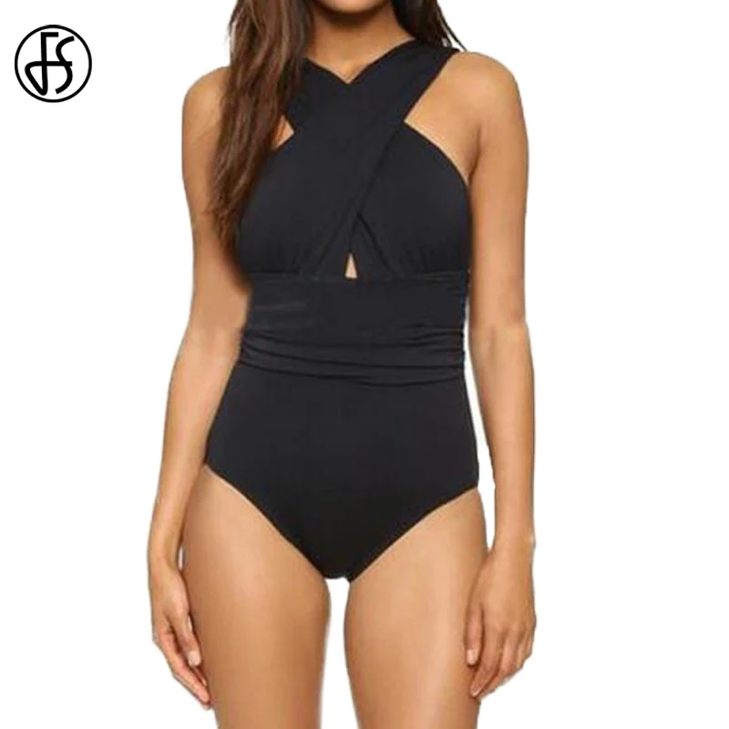 FS черный красный сексуальный крест Холтер Женский цельный купальник 2018 монокини