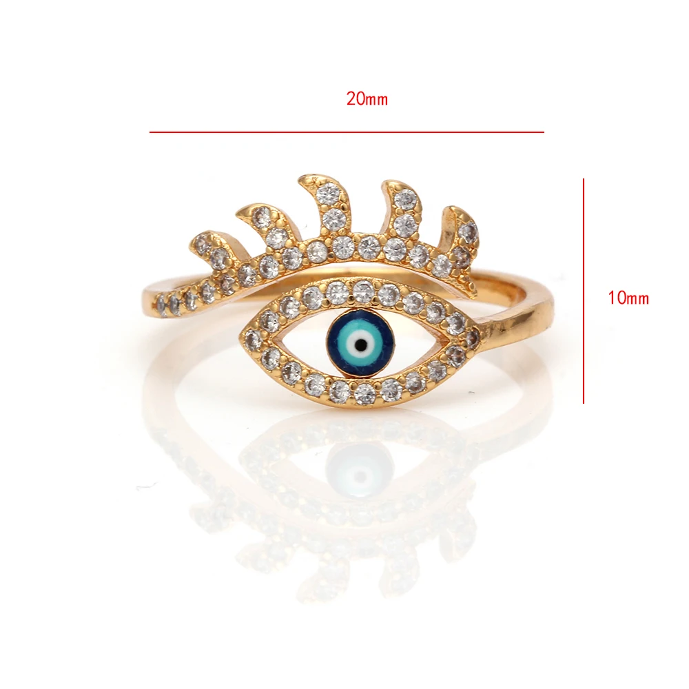 Yishan 1 Pcs Evil Eye Beautiful Ring for Women Gold Adjustable Micro-inlay Party Gift Girl Function | Украшения и аксессуары