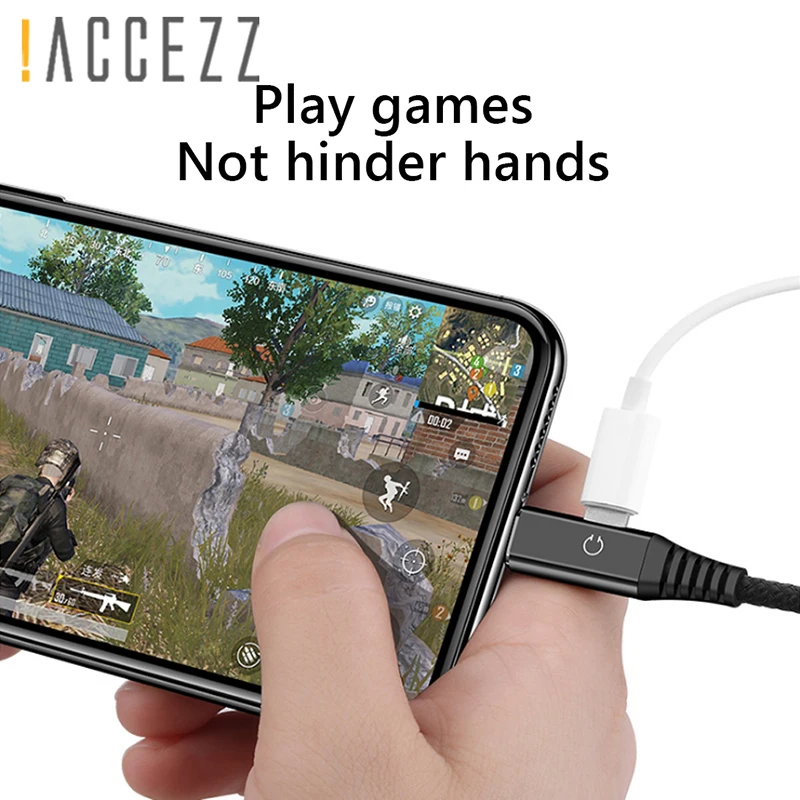 ! ACCEZZ USB кабель адаптер для iphone X 8 7 Plus XS MAX XR зарядный разветвитель Aux освещение