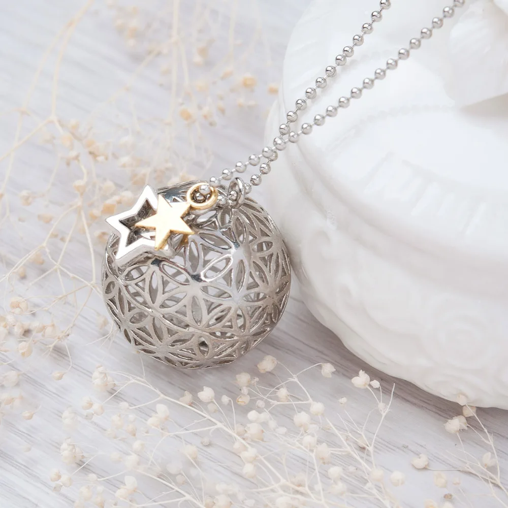 8 сезонов медные Подвески в виде цветка жизни круглое ожерелье серебристого