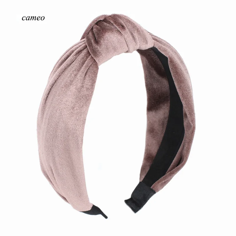 cameo 12 шт модный центр завязанные бархатные повязки женские винтажные аксессуары для волос велюровая головная повязка - Цвет: cameo