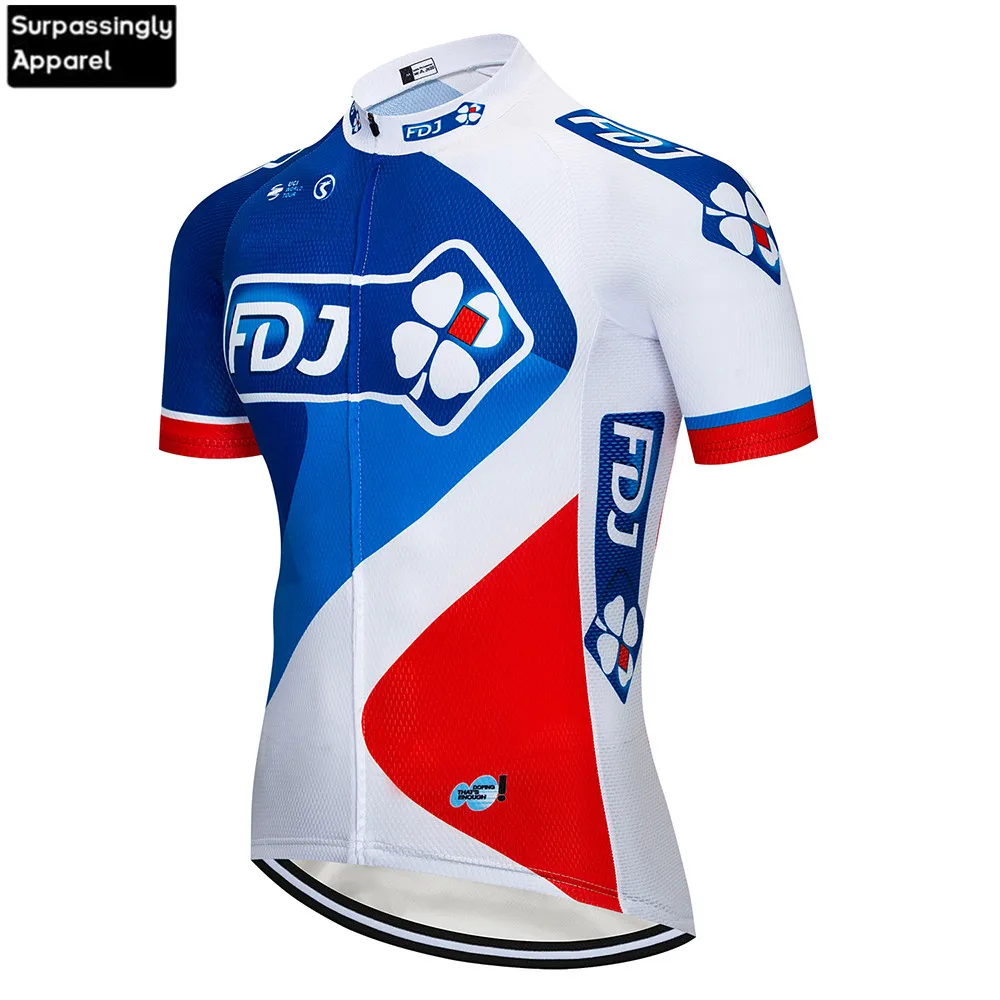 2019 команда FDJ Велоспорт Джерси Белый Летний с коротким рукавом Комплект