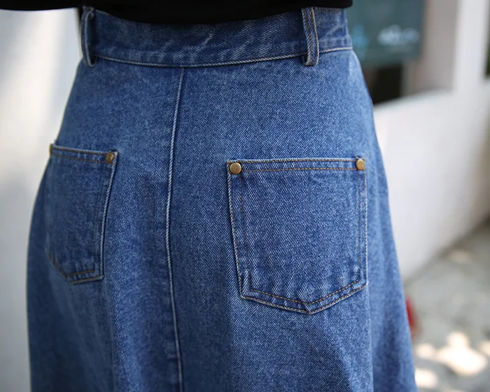 NewSummer большой код один ряд пряжкой половина тела юбка высокой талией вентиляции