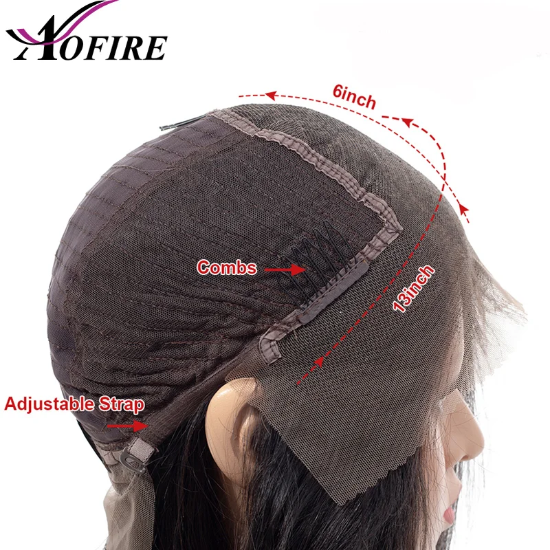 13X6 Lace Front Human Hair Wigs Brazilian Straight Remy 360 Frontal For Black Women Bleached Knots Aofire | Шиньоны и парики