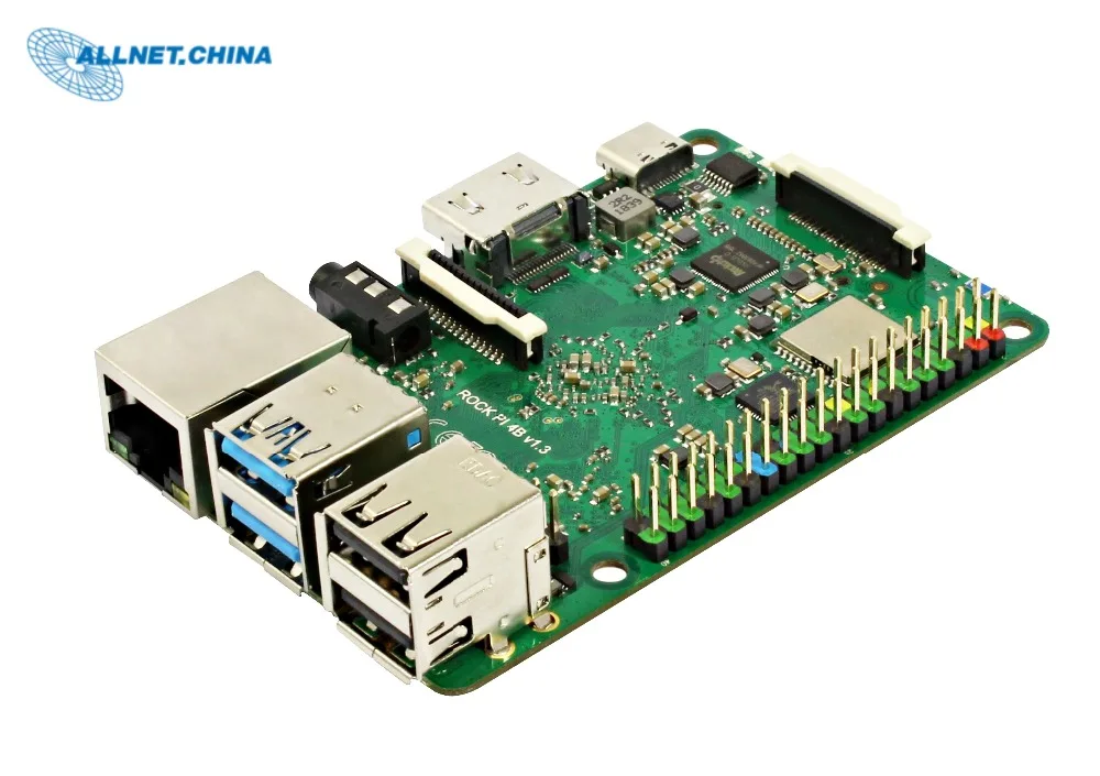 RK3399 чип SBC макетная плата ROCK PI 4B V1.4 версия-только плата(с Dualband 2,4/5 ГГц WLAN/Bluetooth 5,0) 4 Гб