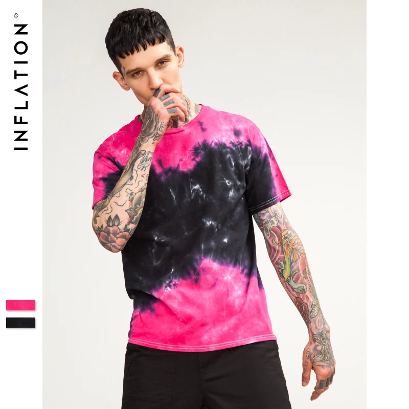 Инфляции 2018 новые летние Мода o образным вырезом Tie dye футболка человек пары