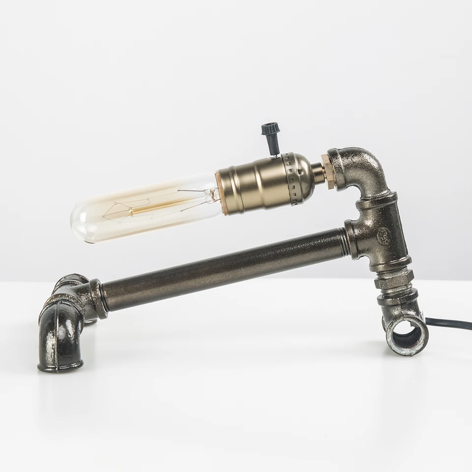 Винтажные лампы Эдисона настольная лампа черная железная основа водопроводная