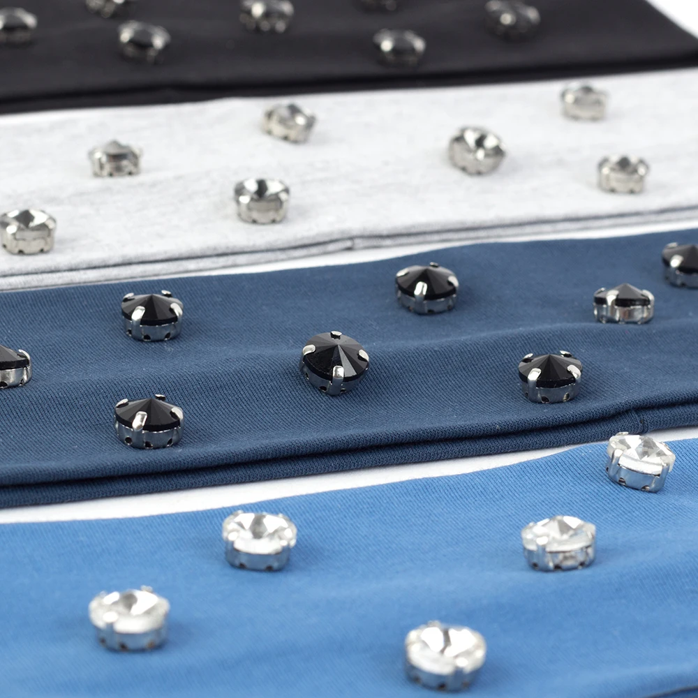 Женская лента для волос Geebro аксессуары со стразами повязка из хлопка эластичная