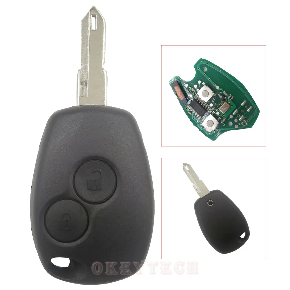 OkeyTech 2 кнопки Замена чехол для дистанционного ключа от машины Fob 433 МГц PCF7946 чип
