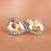 non pierced earrings bridal clip on earring without piercing water drop droplet rhinestone earrings prom