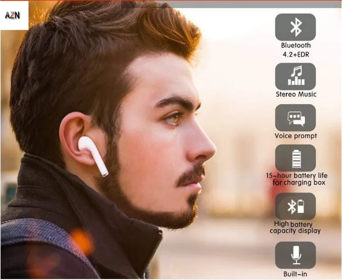 DDO I9 TWS Bluetooth Earphones Stereo Bass Earbuds Mini Wireless Apods Sport Earphone For Phone With HD Mic Charing Box | Электроника