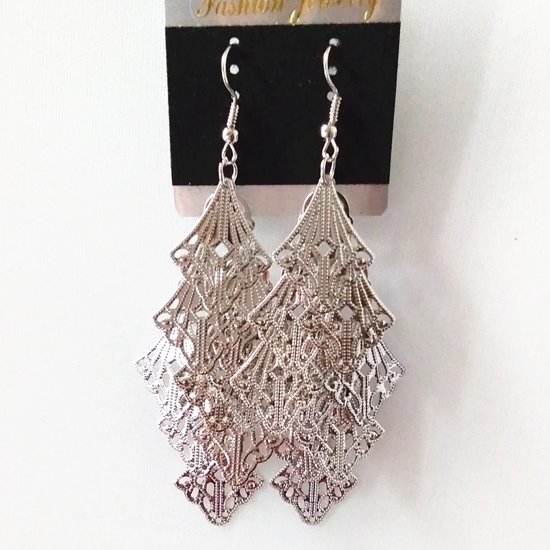 Новый стиль 9 см ромб концентратор кисточкой Серьги капли серьги ручной работы