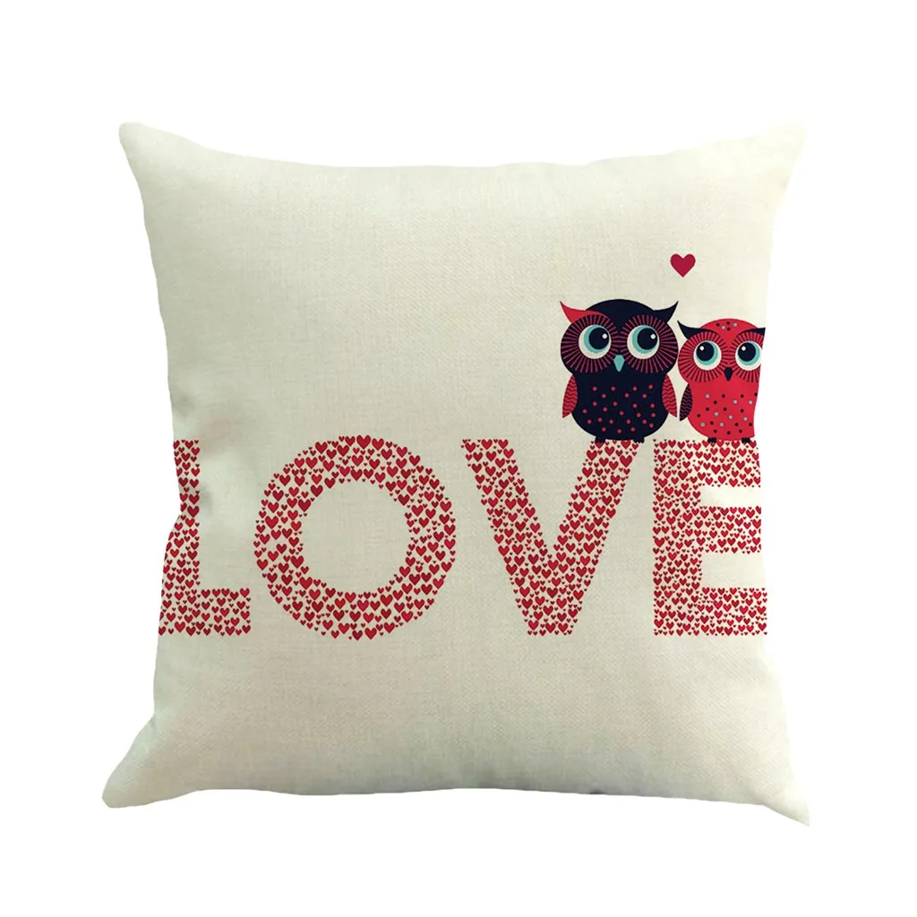 Couple Throw Pillow Case Valentine's Day Cotton Linen Couch Cushion Cover for Living Room Sofa Seat Decorative Gifts Favor L4 | Дом и сад