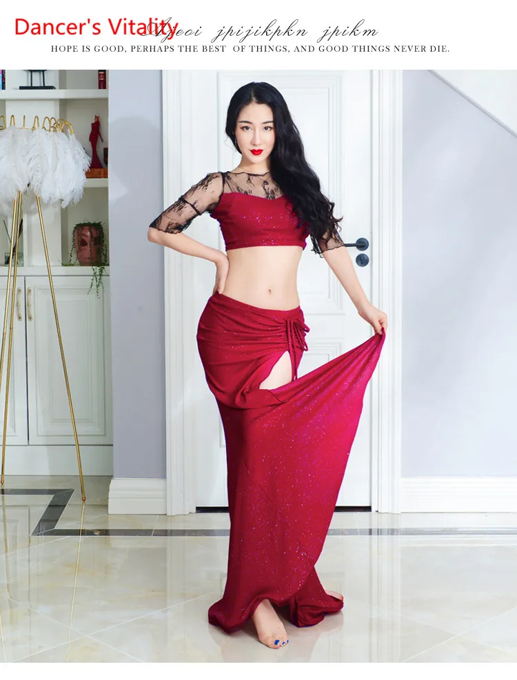 Goddess of New Clothes New Belly Dance Gongfu Performance Clothing Sexy Elegant Two-piece Dress
