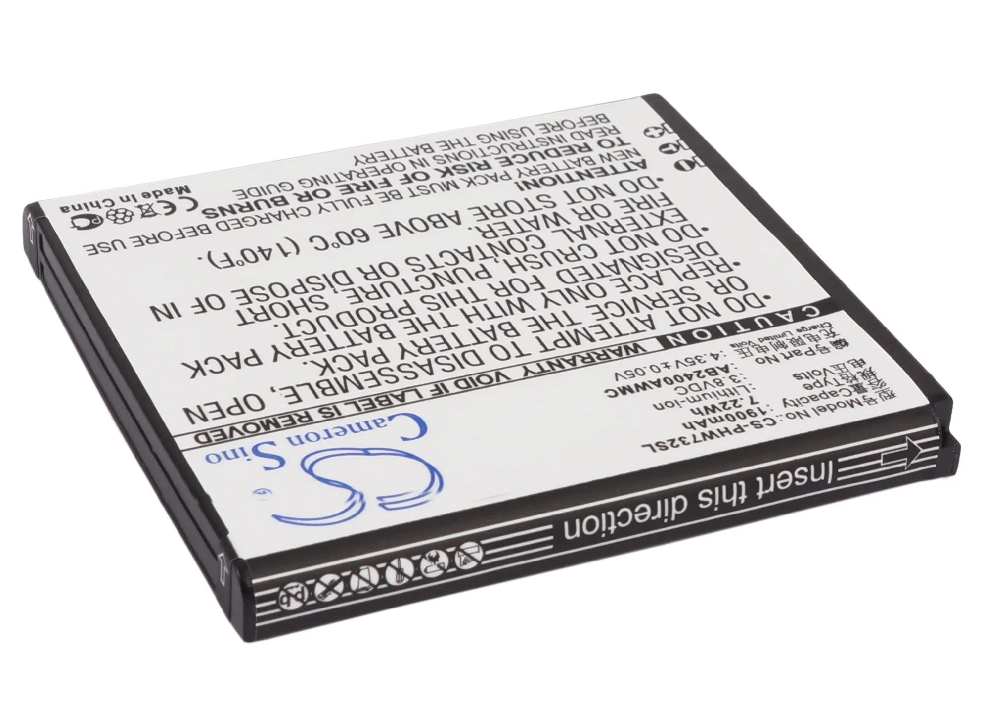 Аккумулятор Cameron Sino 1900 мАч AB2400AWMC для Philips D833 W6500 W732 W736 W737 W832 Xenium W6500|1900mah battery|cameron