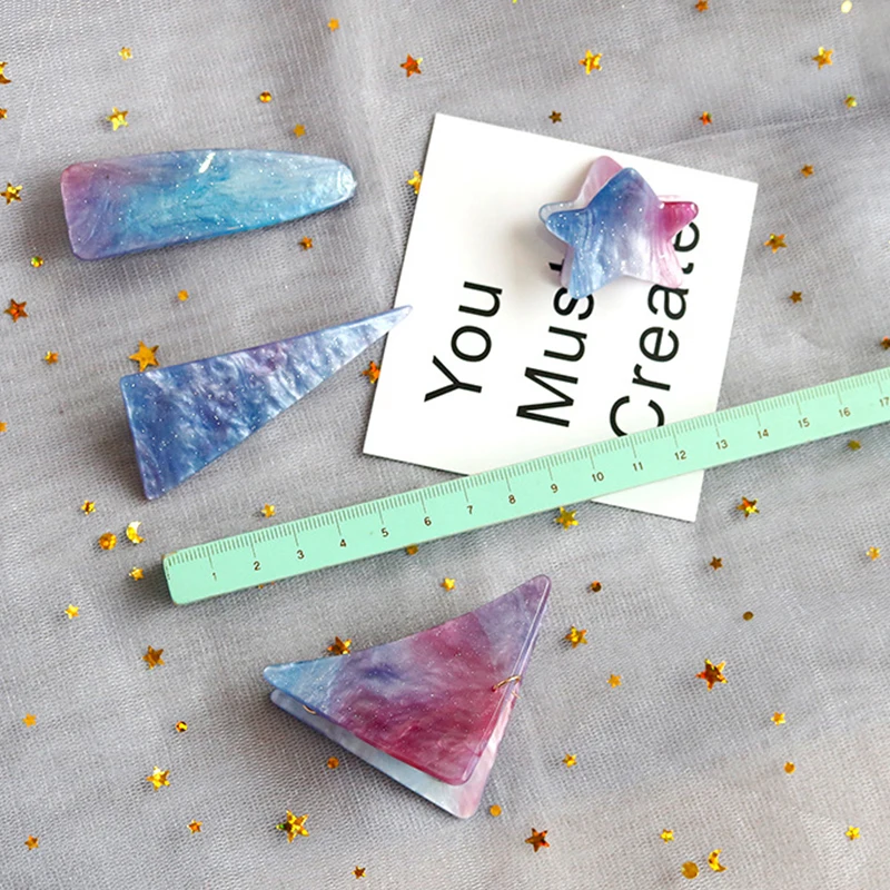 Новые милые девушки красочные пентаграммы сердце облако шпилька Женская мода