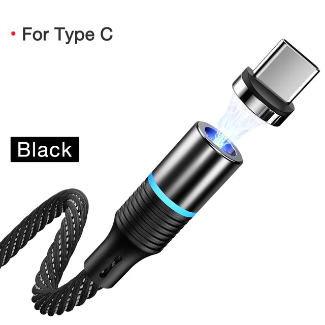 Black for type-c Cafele Магнитный Micro USB кабель для iPhone samsung type-c зарядный Магнитный зарядный адаптер usb type C кабели для мобильных телефонов - Цвет: Black for type-c