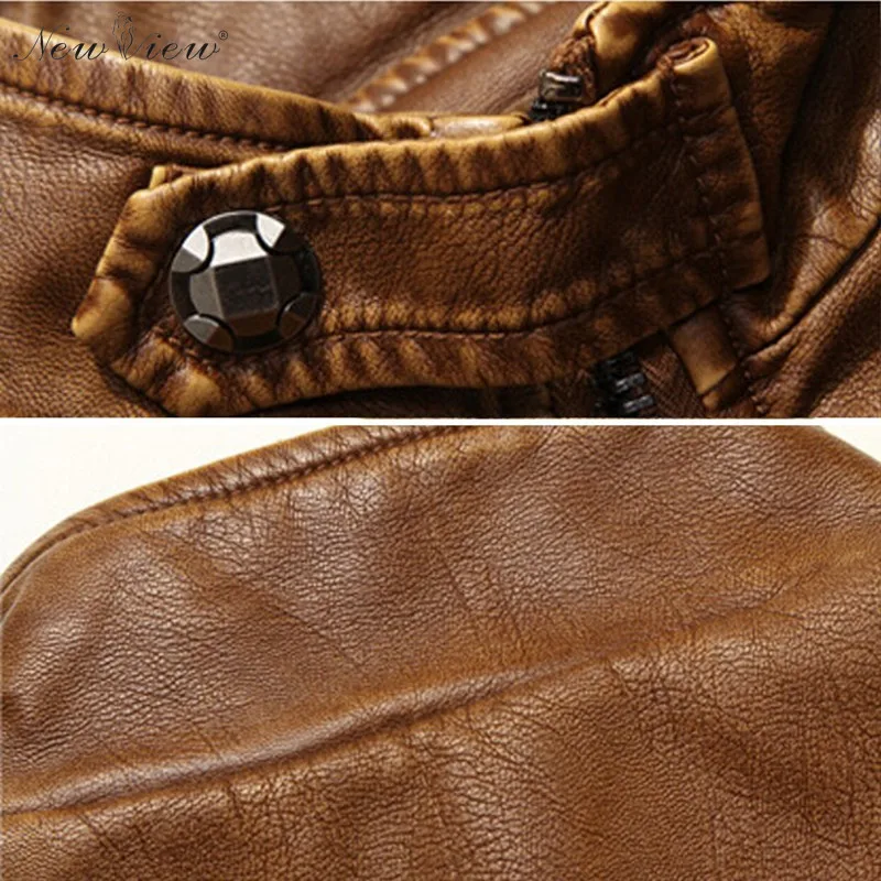 Кожаная куртка зима толстые Мех животных из искусственной кожи Мото-куртки