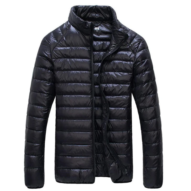 Мужские зимние куртки ультра легкая куртка 90% черная Chaqueta hombre водонепроницаемая